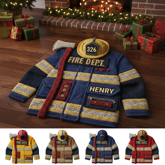 Fire Dept - Personalized Firefighter Non-Slip Tufted Rug
