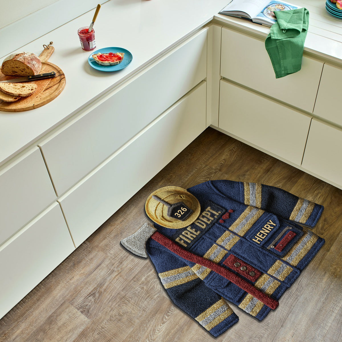 Fire Dept - Personalized Firefighter Non-Slip Tufted Rug