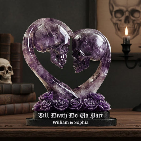 Till Death Do Us Part, Amethyst Styled Gothic Couple - Personalized Couple Custom Shaped Acrylic Plaque