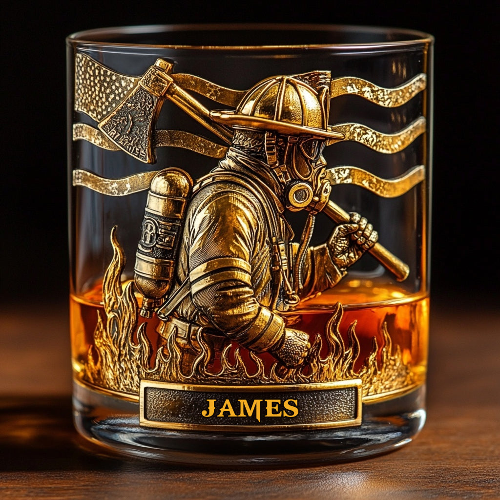 Proud Firefighter - Personalized Firefighter Whiskey Glass