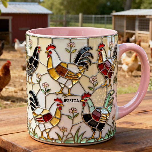 Chicken Farm - Personalized Chicken Accent Mug & Coaster