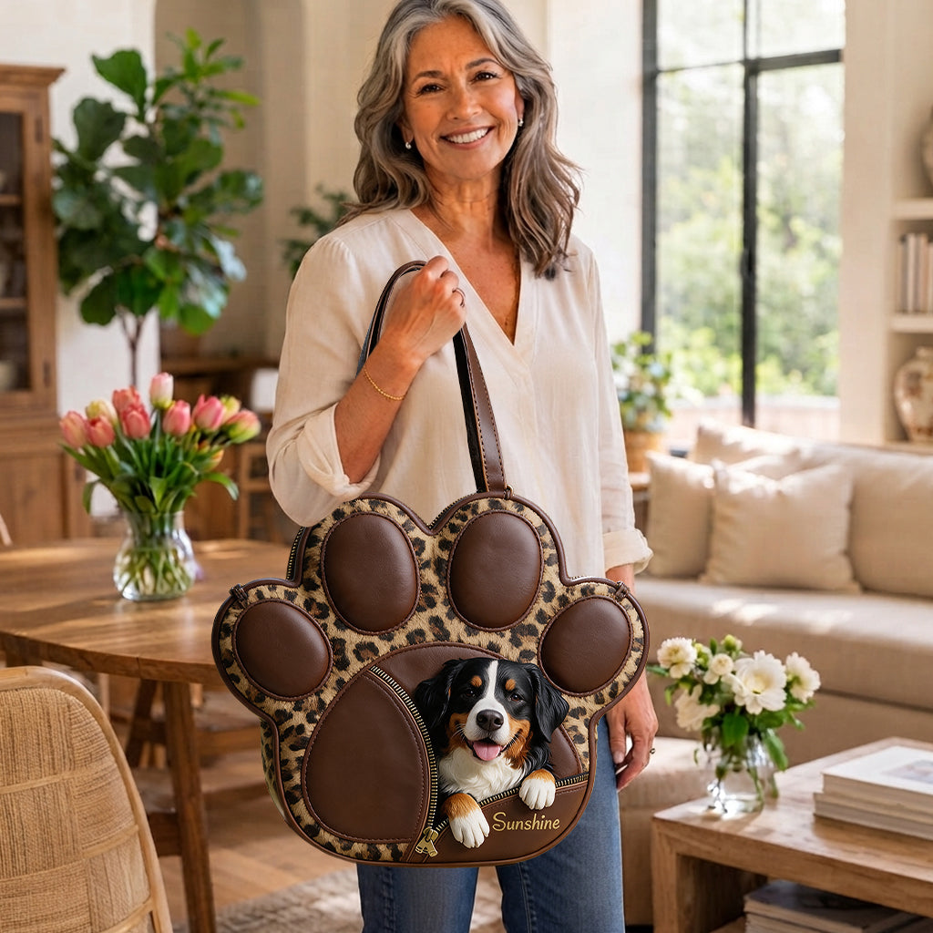 Cute Dog Paws - Personalized Dog Custom Shape Tote Bag