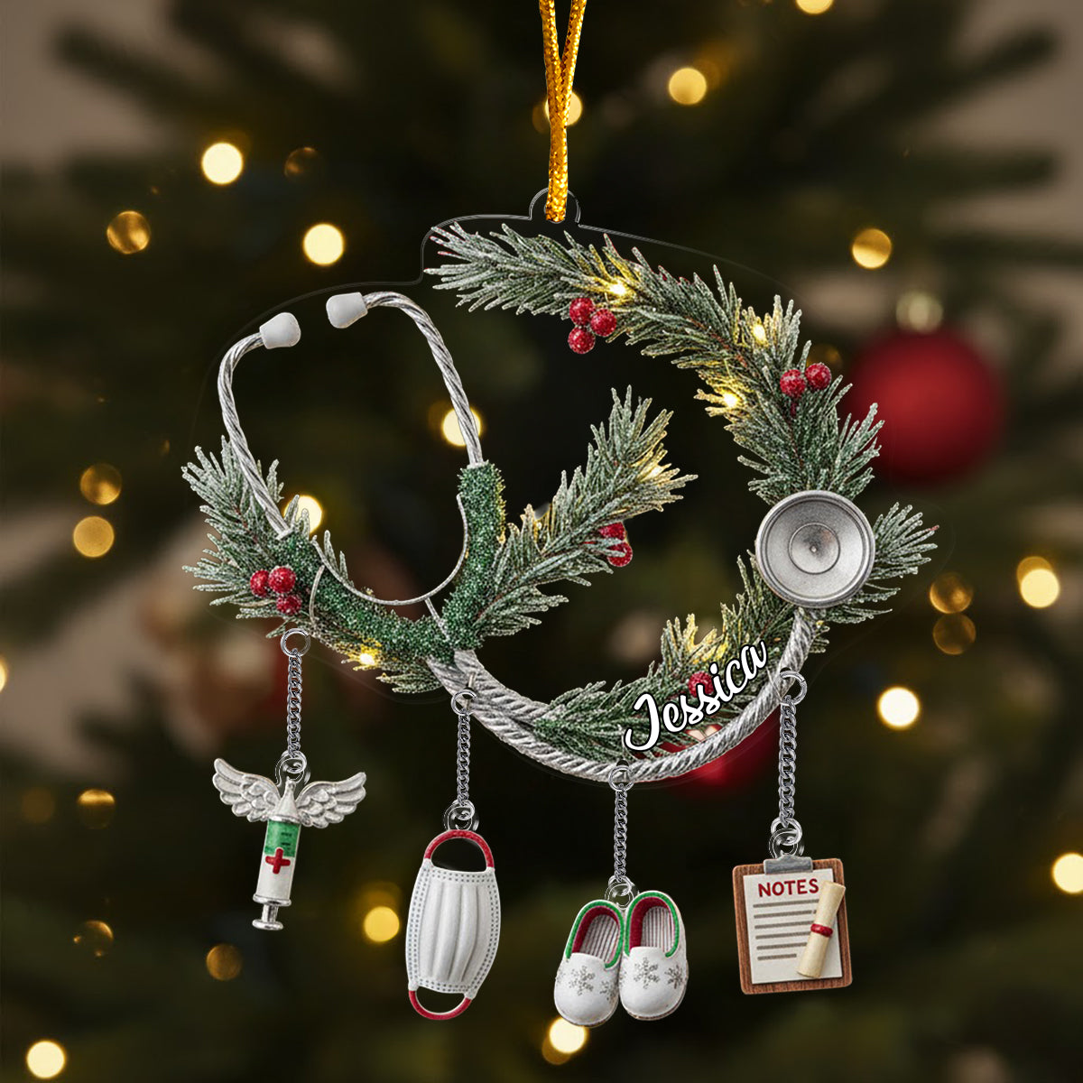 Nurse Life - Personalized Nurse Ornament With Charm