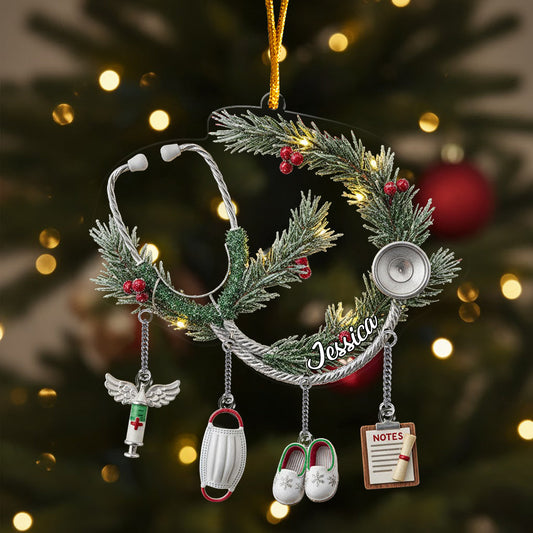 Nurse Life - Personalized Nurse Ornament With Charm