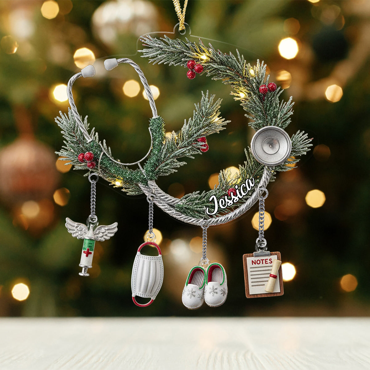 Nurse Life - Personalized Nurse Ornament With Charm