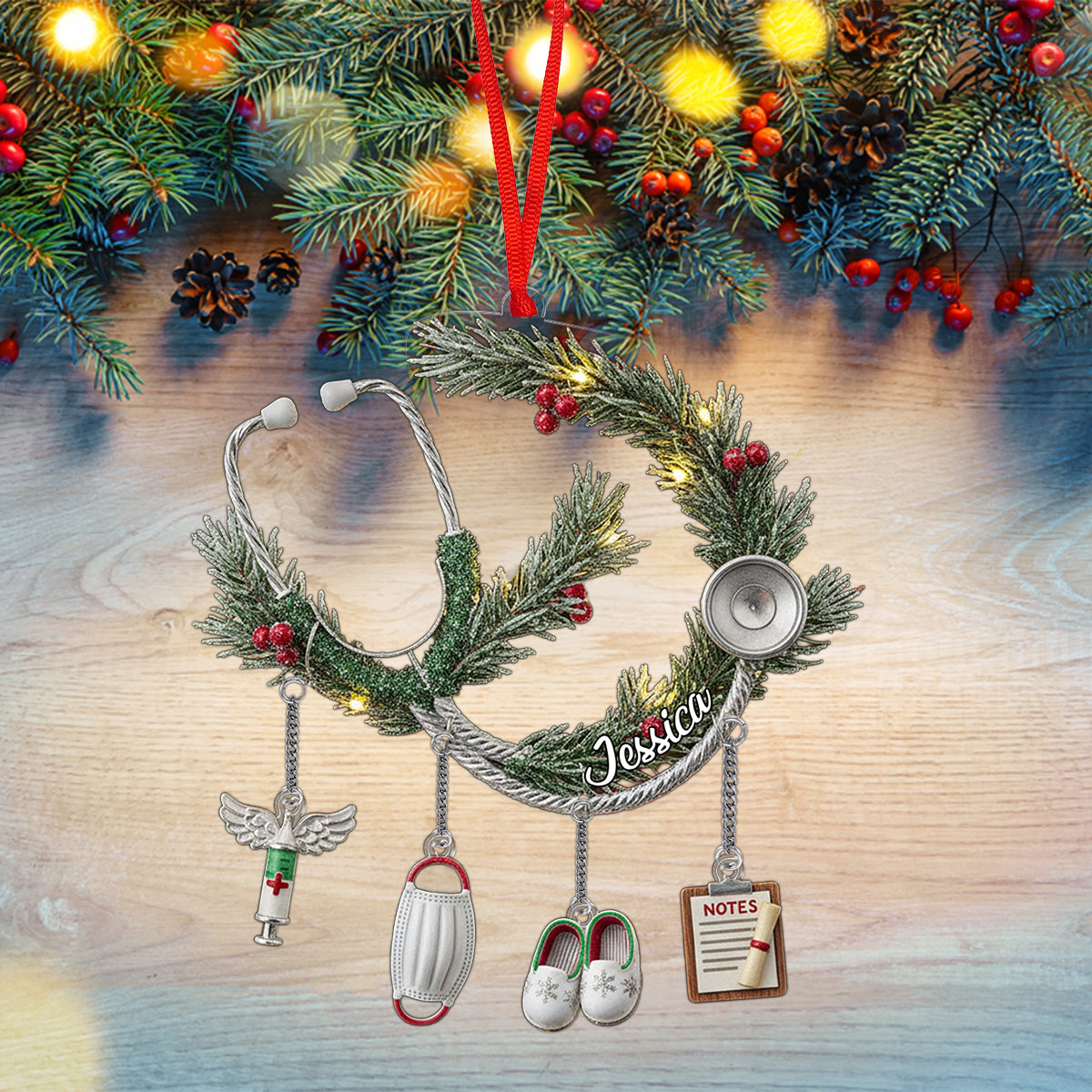 Nurse Life - Personalized Nurse Ornament With Charm