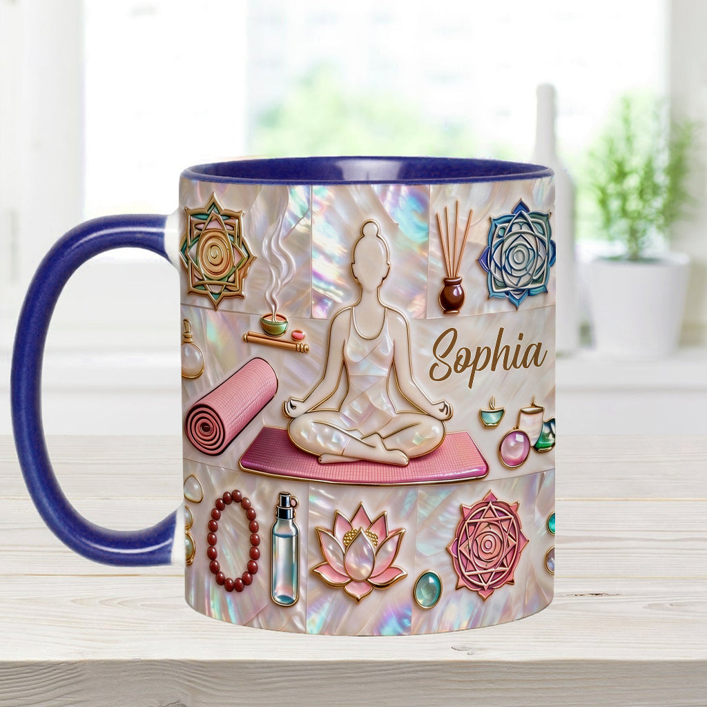 Peace Love Yoga - Personalized Yoga Accent Mug & Coaster