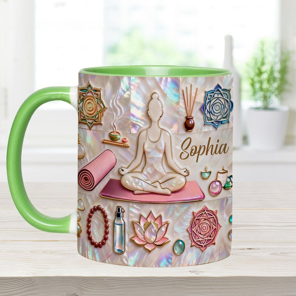 Peace Love Yoga - Personalized Yoga Accent Mug & Coaster