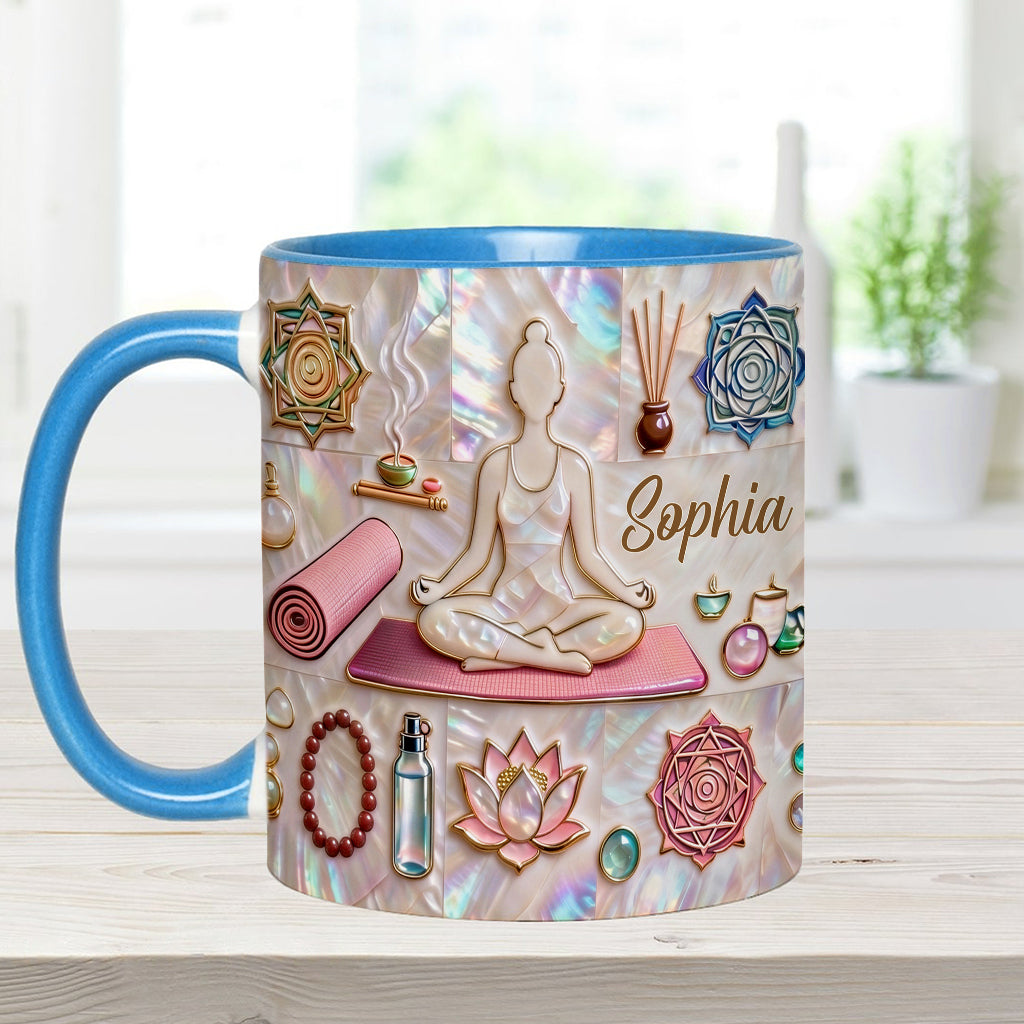 Peace Love Yoga - Personalized Yoga Accent Mug & Coaster