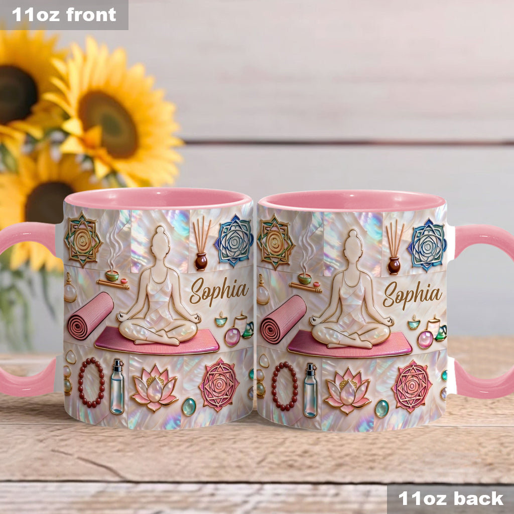 Peace Love Yoga - Personalized Yoga Accent Mug & Coaster