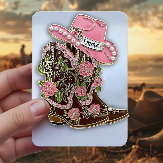 Bottes de cowgirl - Pin's de cowgirl personnalisé