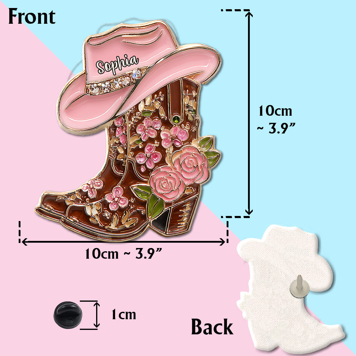 Cowgirl Boots - Personalized Cowgirl Pin