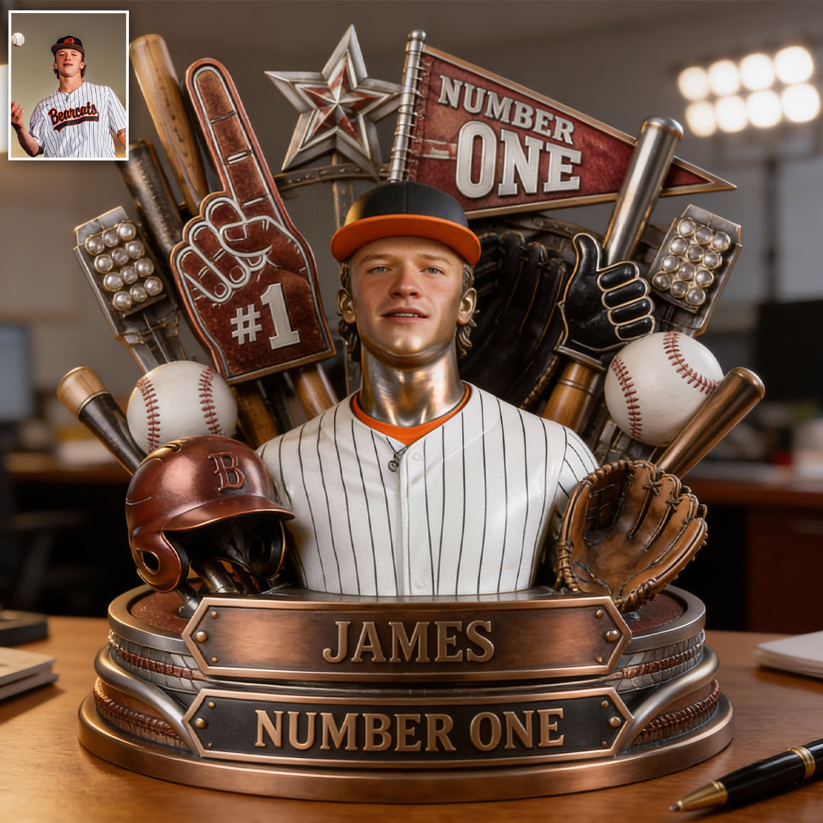 Custom Any Photo Love Baseball - Personalized Baseball Custom Shaped Acrylic Plaque