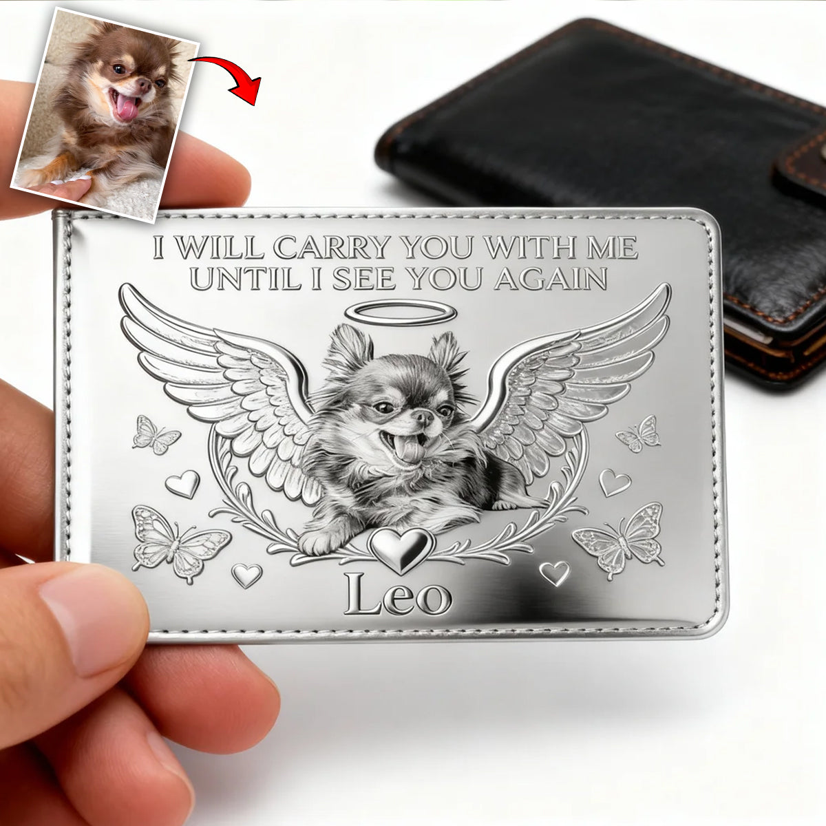 I Will Carry You With Me - Personalized Dog Wallet Insert Card