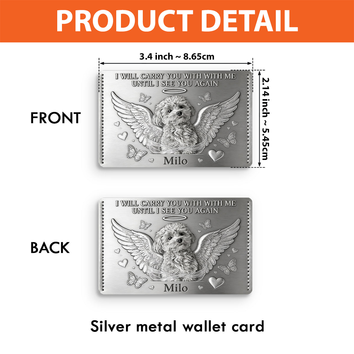 I Will Carry You With Me - Personalized Dog Wallet Insert Card