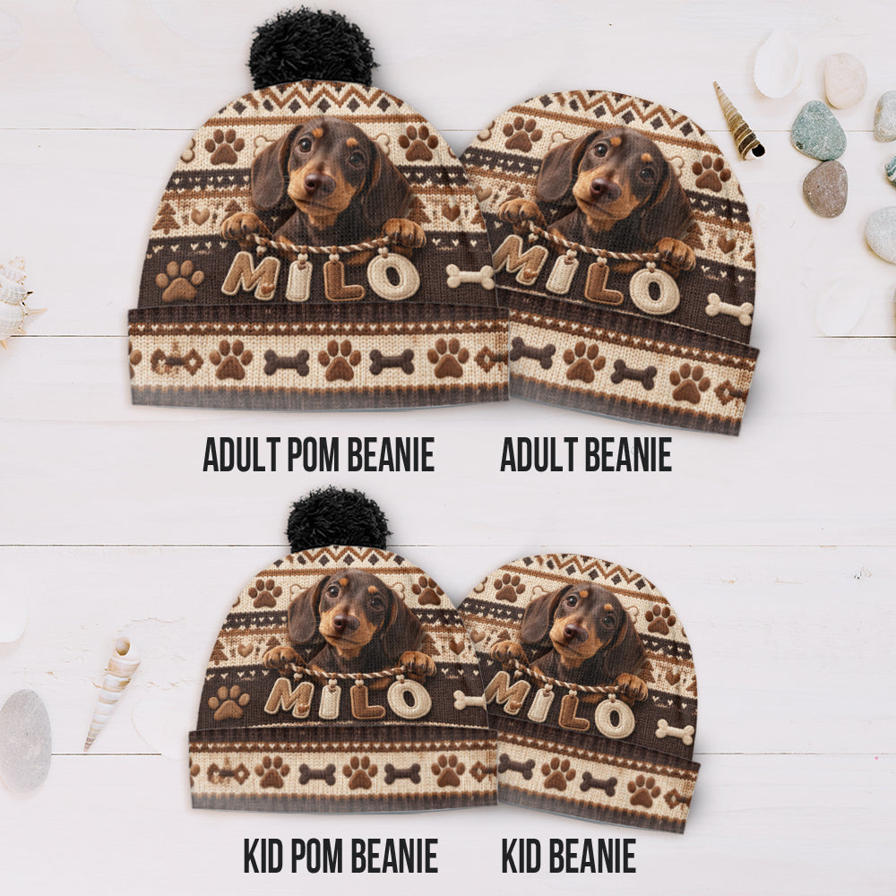 Cute Pet Gift For Dog Lovers, Cat Lovers - Personalized Dog Beanie Hat