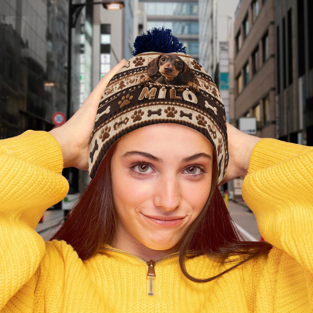 Cute Pet Gift For Dog Lovers, Cat Lovers - Personalized Dog Beanie Hat