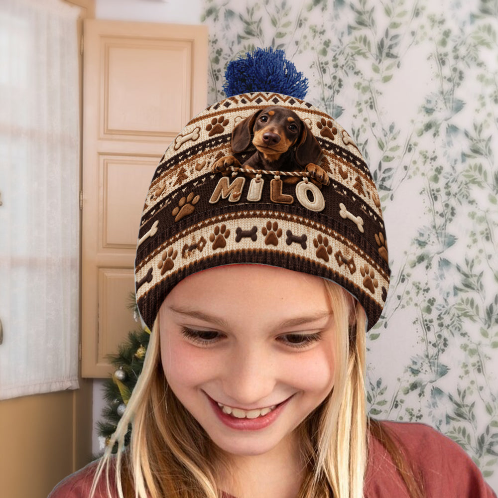 Cute Pet Gift For Dog Lovers, Cat Lovers - Personalized Dog Beanie Hat