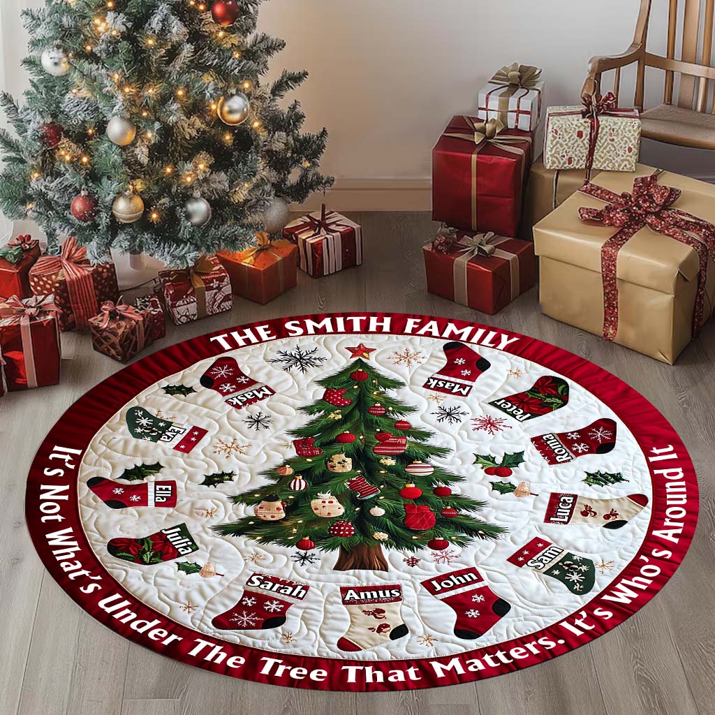 It's Not What's Under The Tree - Personalized Family Round Rug