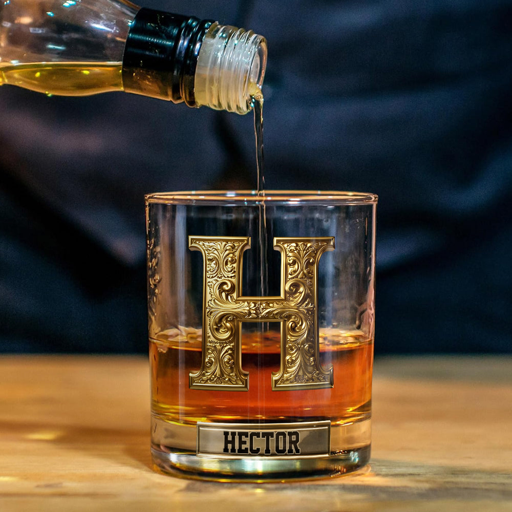 Initial Custom Drink Set For All Family - Personalized Family Whiskey Decanter Set
