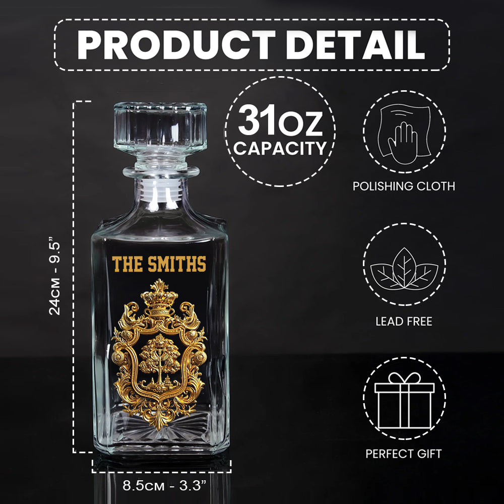 Initial Custom Drink Set For All Family - Personalized Family Whiskey Decanter Set