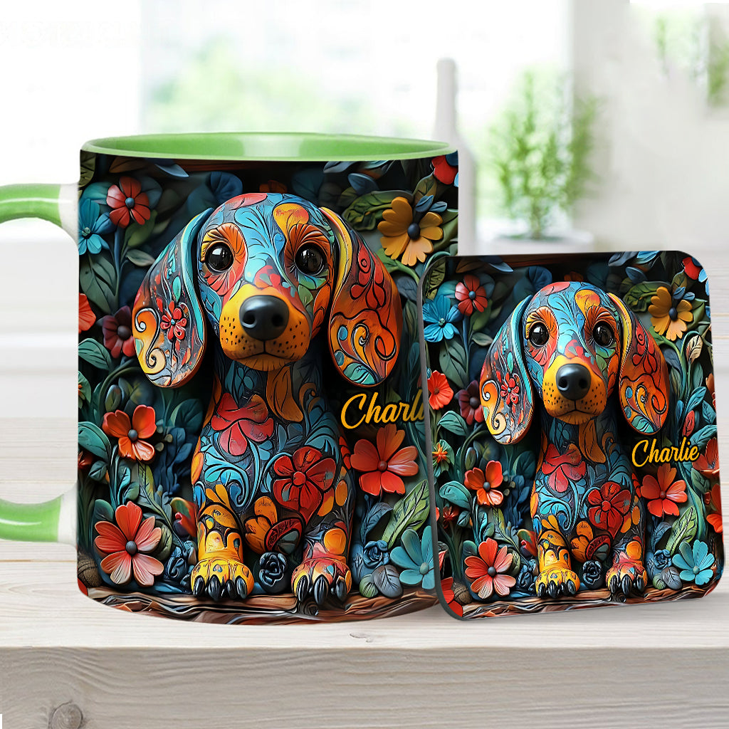 Love Dachshunds - Personalized Dachshund Accent Mug