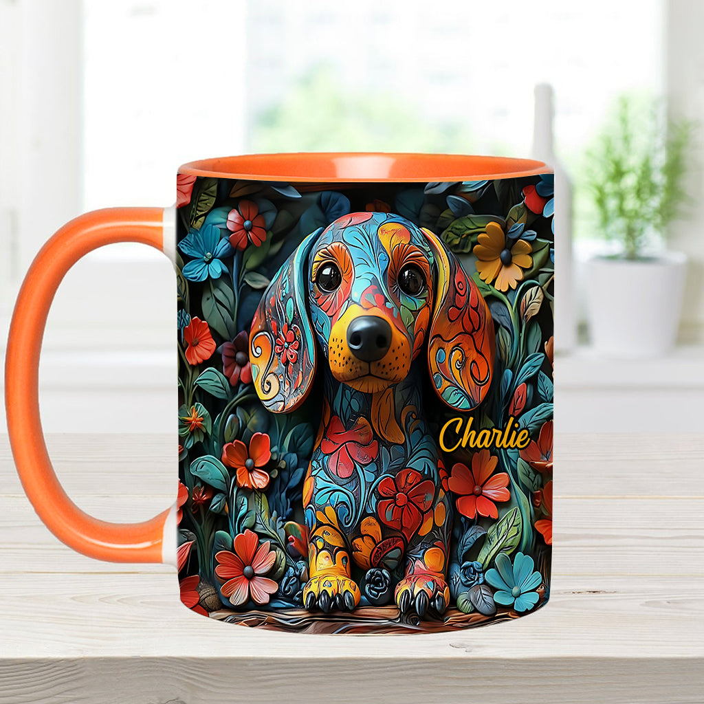 Love Dachshunds - Personalized Dachshund Accent Mug