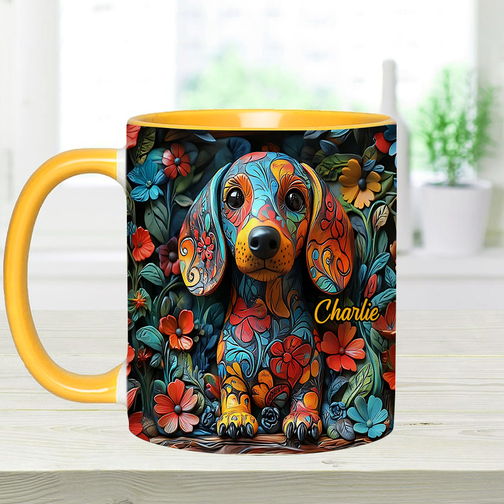 Love Dachshunds - Personalized Dachshund Accent Mug