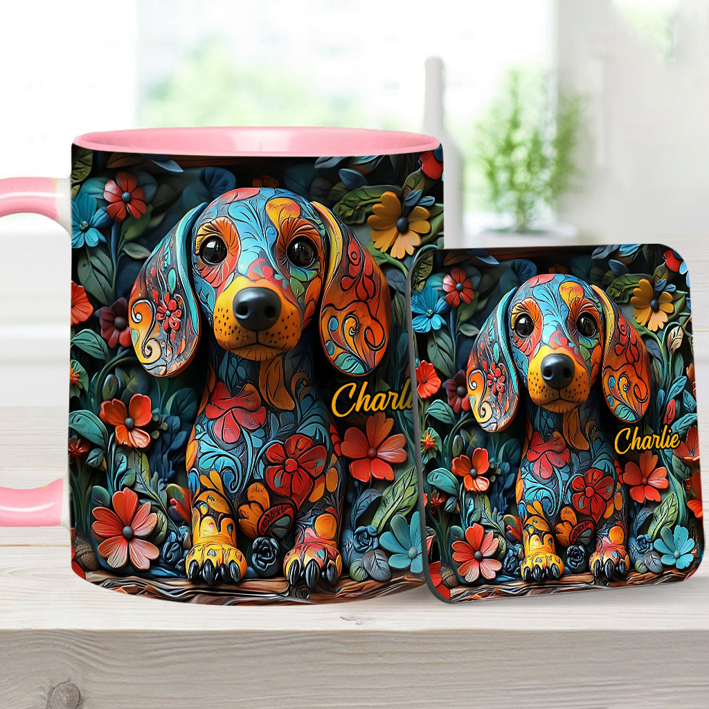 Love Dachshunds - Personalized Dachshund Accent Mug