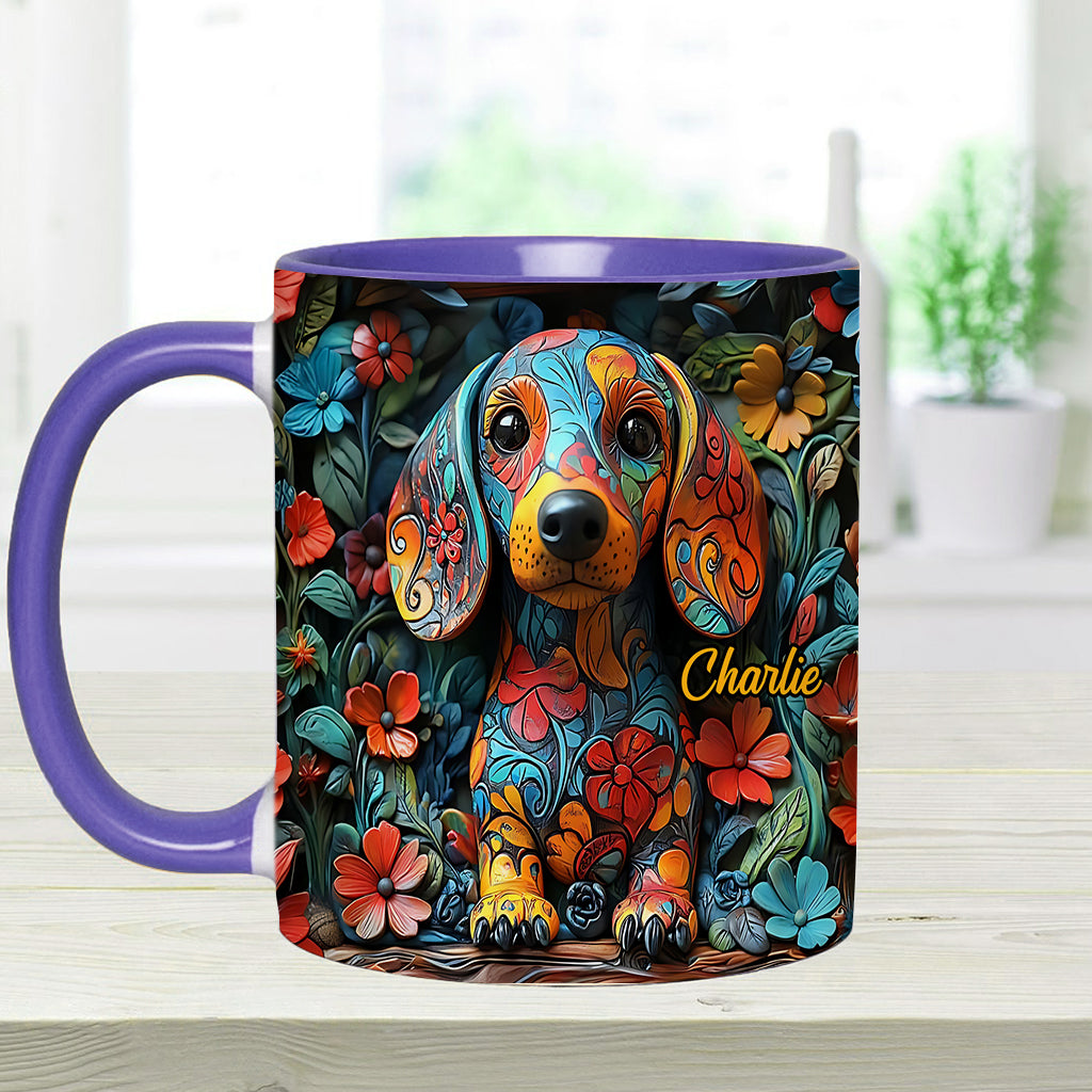 Love Dachshunds - Personalized Dachshund Accent Mug