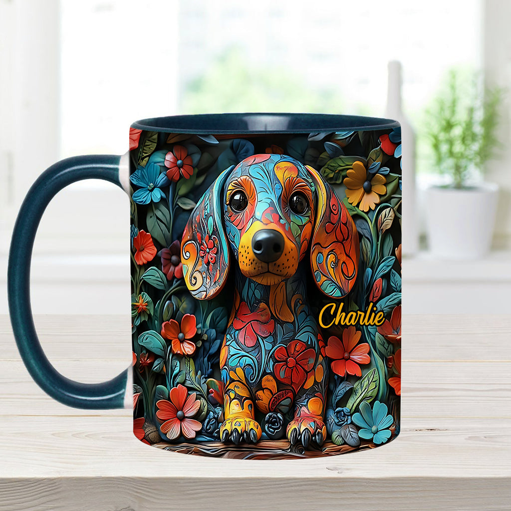 Love Dachshunds - Personalized Dachshund Accent Mug