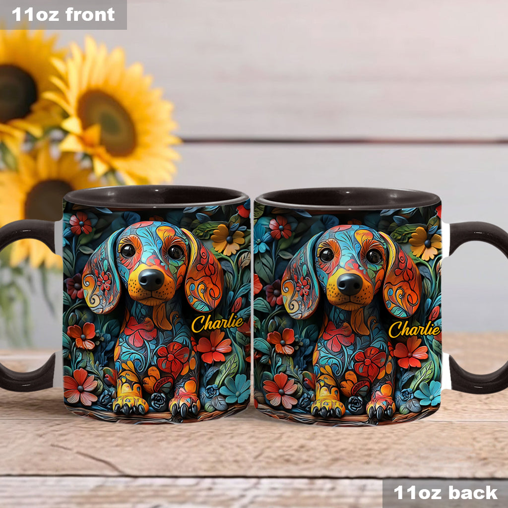 Love Dachshunds - Personalized Dachshund Accent Mug