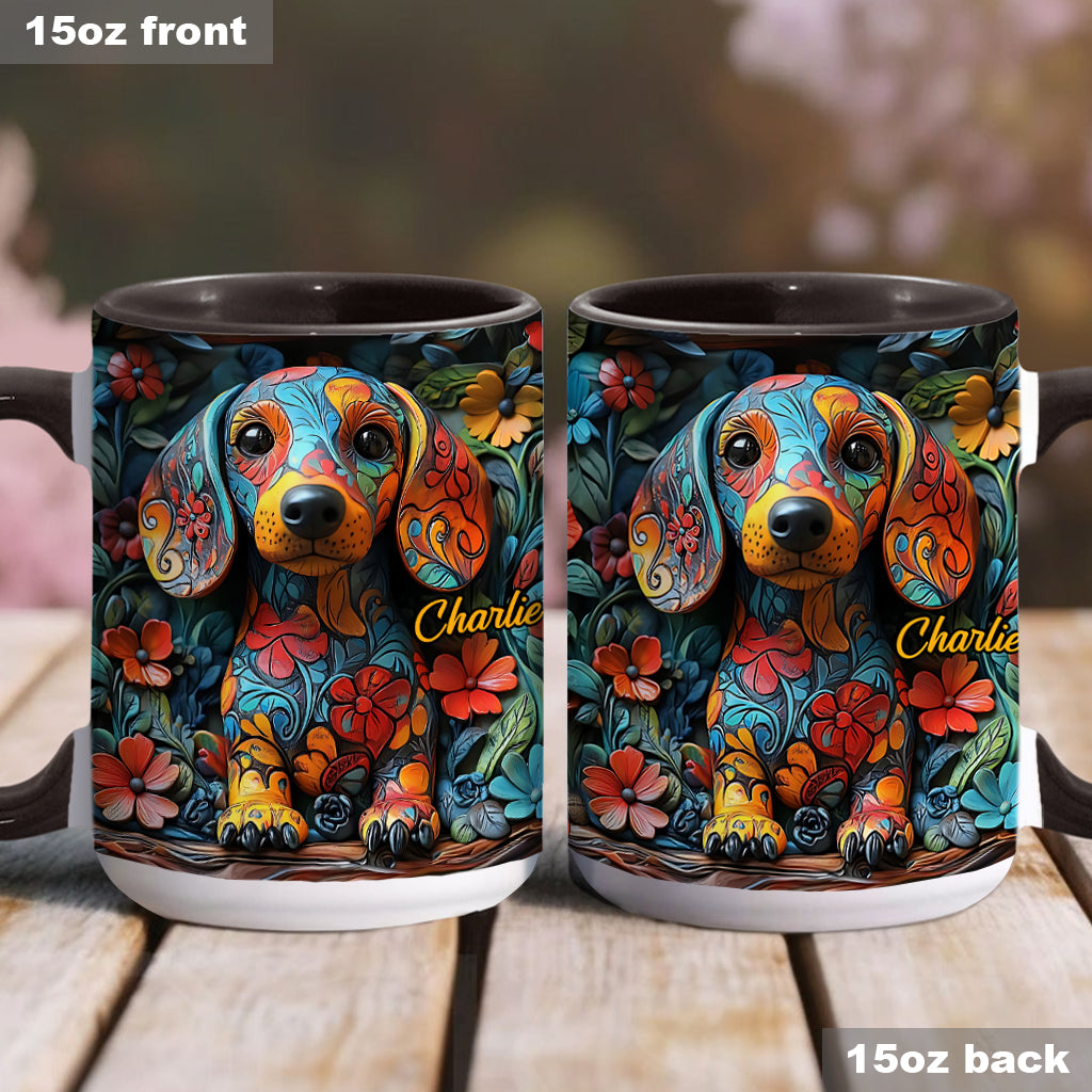 Love Dachshunds - Personalized Dachshund Accent Mug