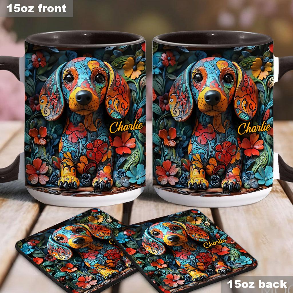 Love Dachshunds - Personalized Dachshund Accent Mug