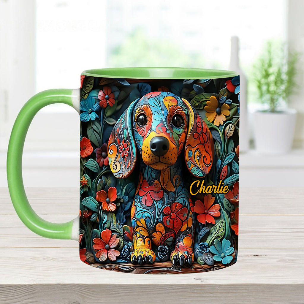 Love Dachshunds - Personalized Dachshund Accent Mug