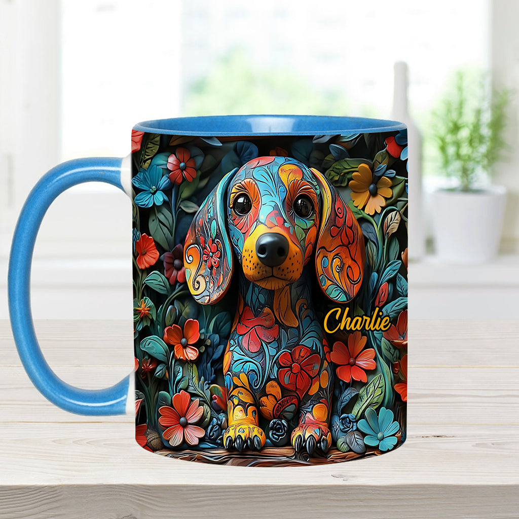 Love Dachshunds - Personalized Dachshund Accent Mug