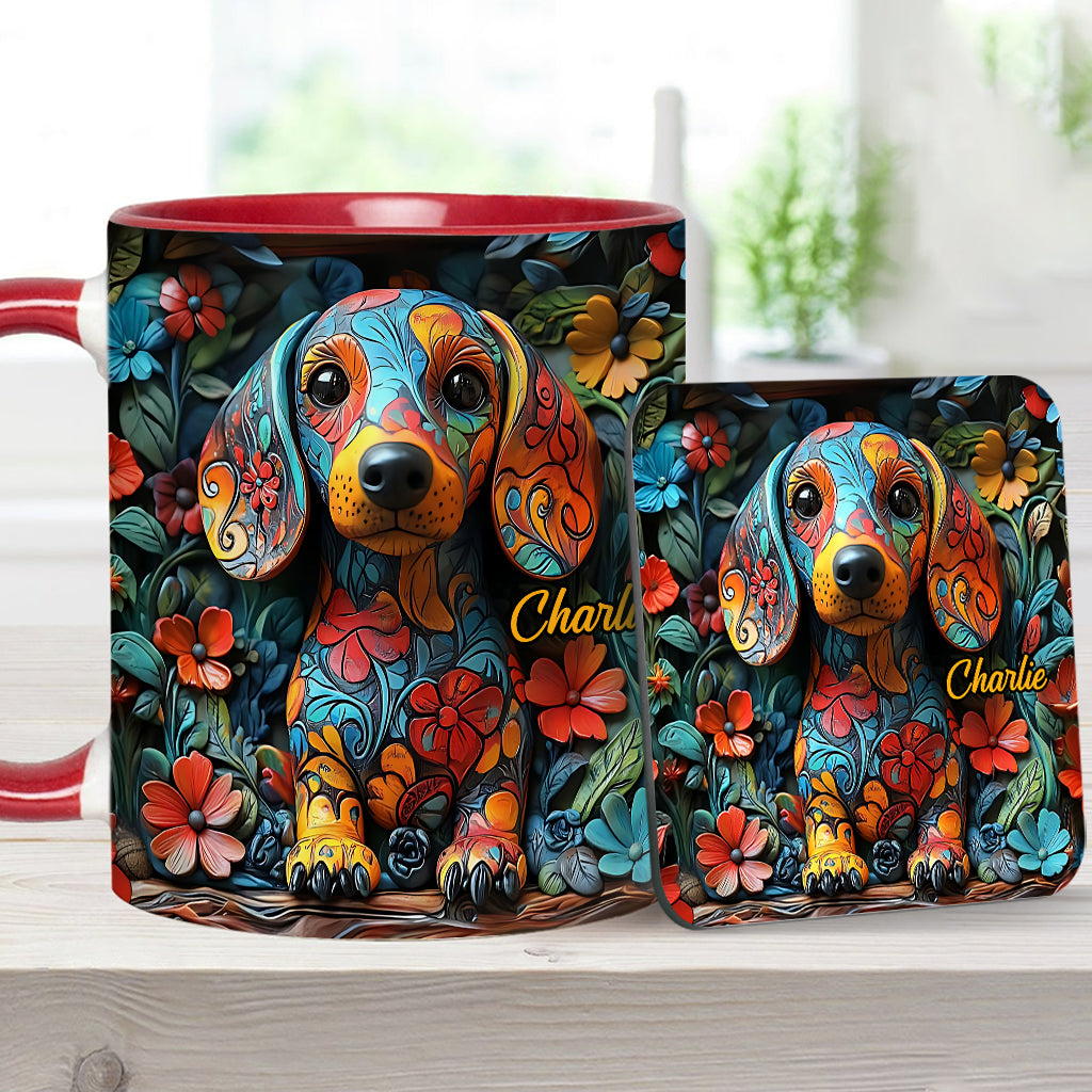 Love Dachshunds - Personalized Dachshund Accent Mug