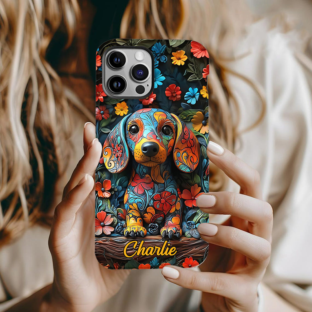 Love Dachshund - Personalized Dog Full Print Phone Case