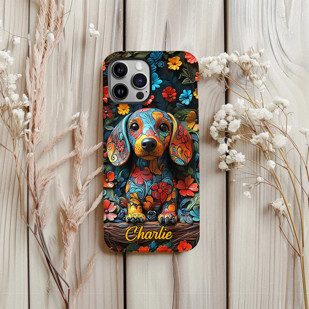 Love Dachshund - Personalized Dog Full Print Phone Case