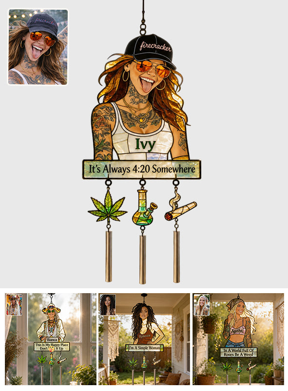 420 - Personalized Weed Wind Chime With Charm