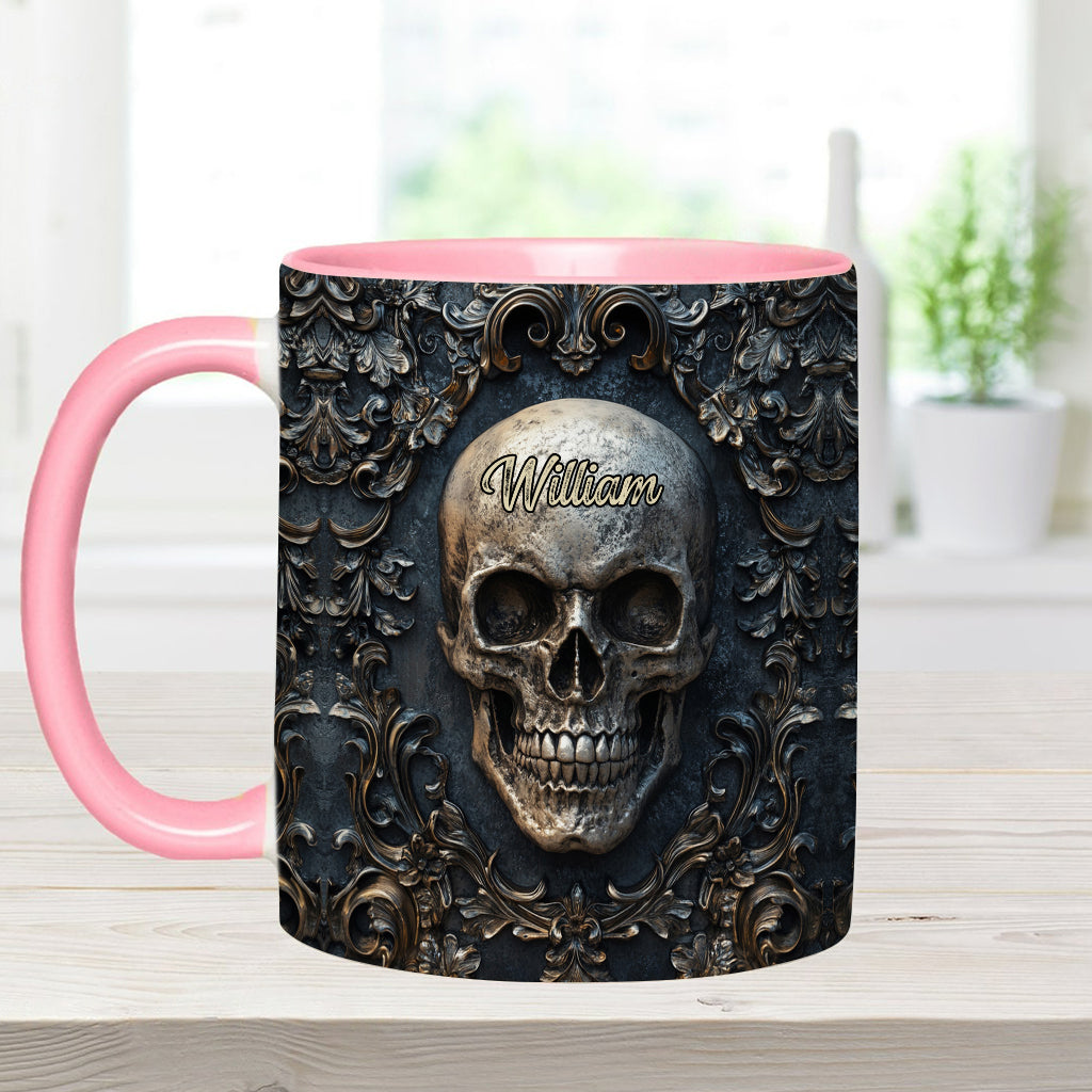 Touch My Coffee And I Will Drink It From Your Skull - Personalized Skull Accent Mug