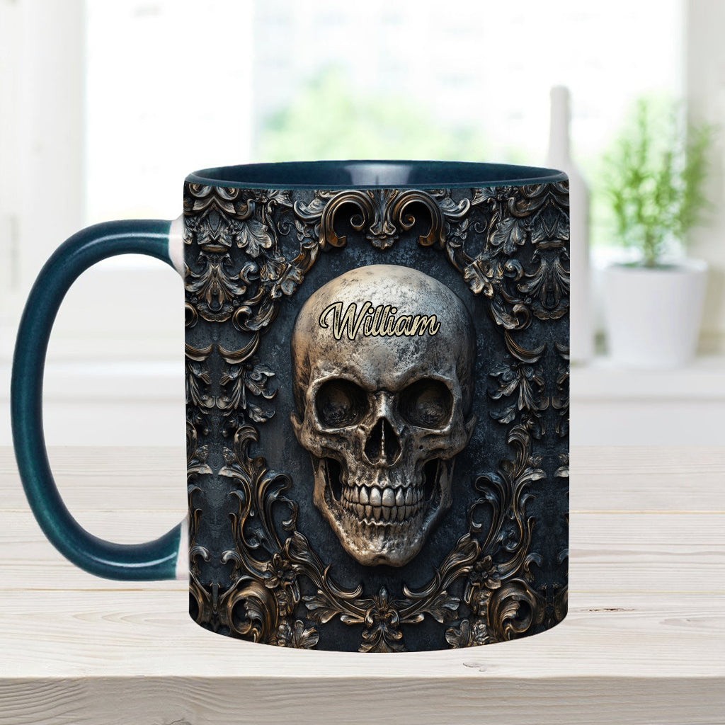 Touch My Coffee And I Will Drink It From Your Skull - Personalized Skull Accent Mug