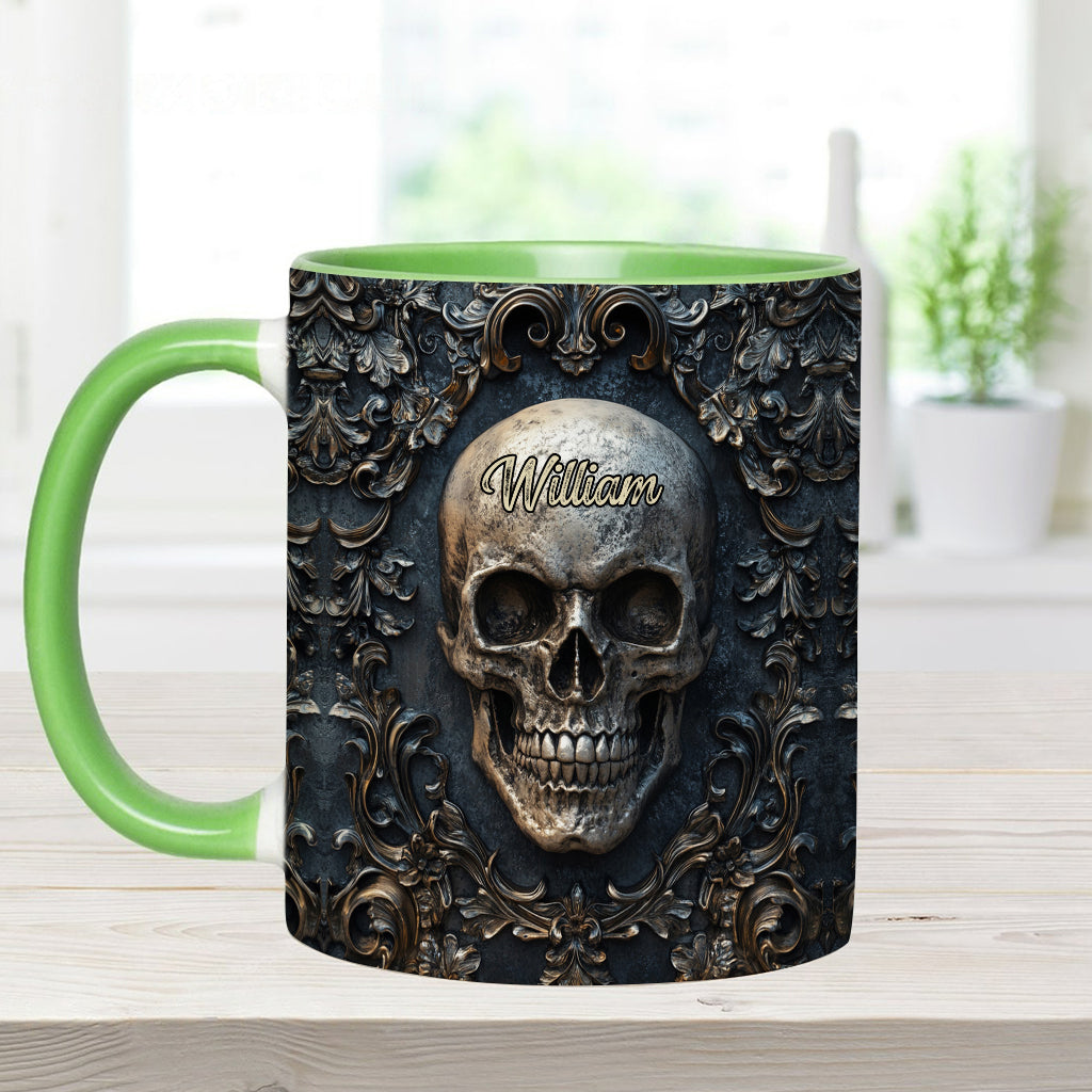 Touch My Coffee And I Will Drink It From Your Skull - Personalized Skull Accent Mug