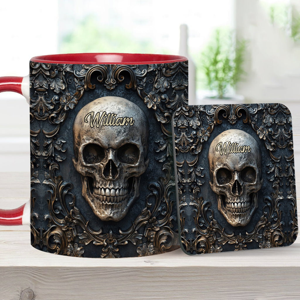 Touch My Coffee And I Will Drink It From Your Skull - Personalized Skull Accent Mug
