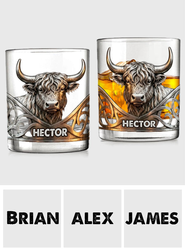 Highland Cow - Personalized Highland Cow Whiskey Glass