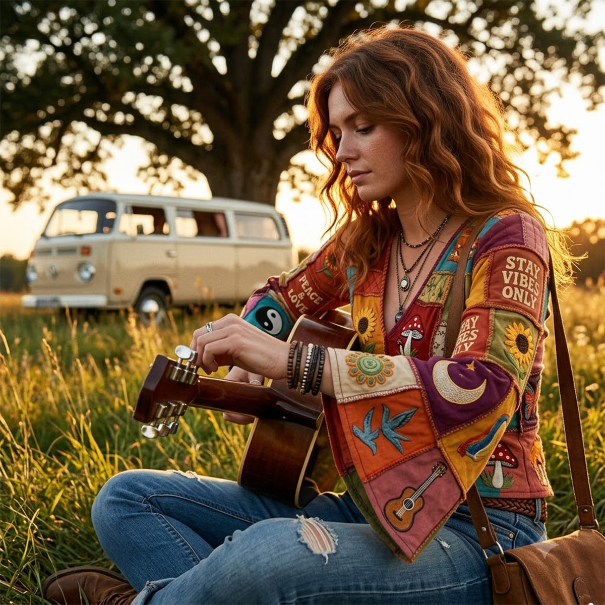 Peace & Love - Personalized Hippie Flare Long-Sleeve Shirt