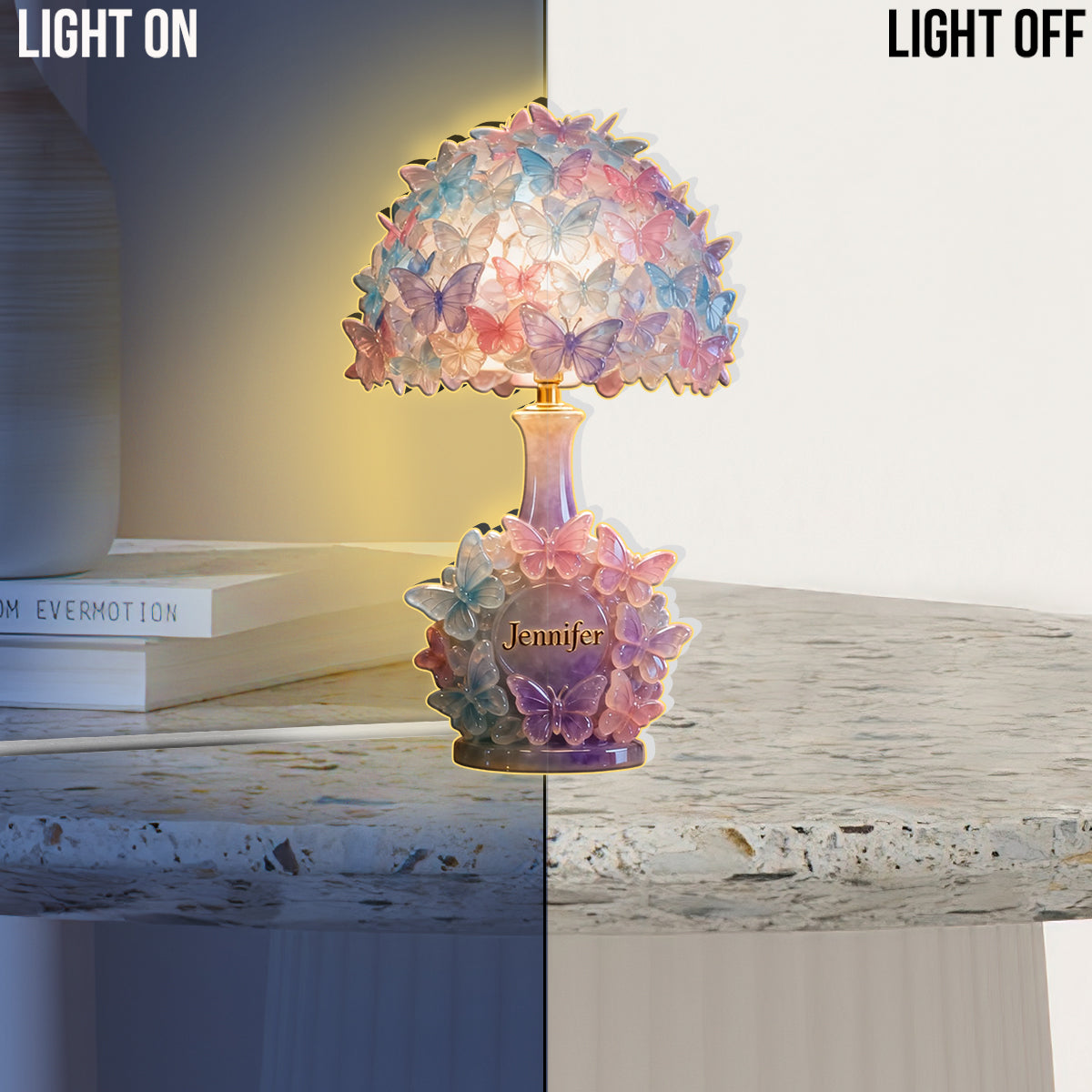 Colorful Butterfies - Personalized Butterfly Acrylic LED Night Light