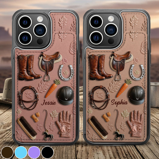 Love Horses - Personalized Horse Fully Printed Wallet Phone Case