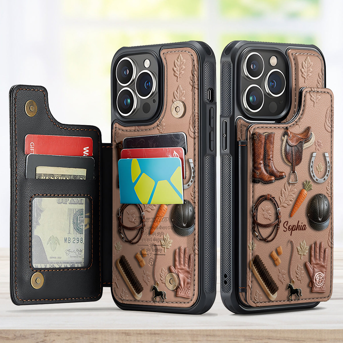 Love Horses - Personalized Horse Fully Printed Wallet Phone Case