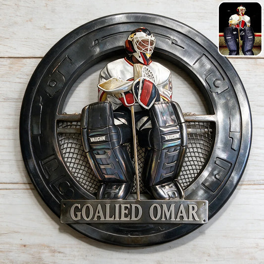 Personalisierte Metalltafel für Eishockey oder jeden Sport - 3D-gedruckte Metalltafel